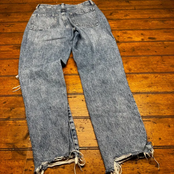 Garage Denim Mom Jeans Blue Distressed Ripped High Rise‎ Womens Size 03 26 - Image 6