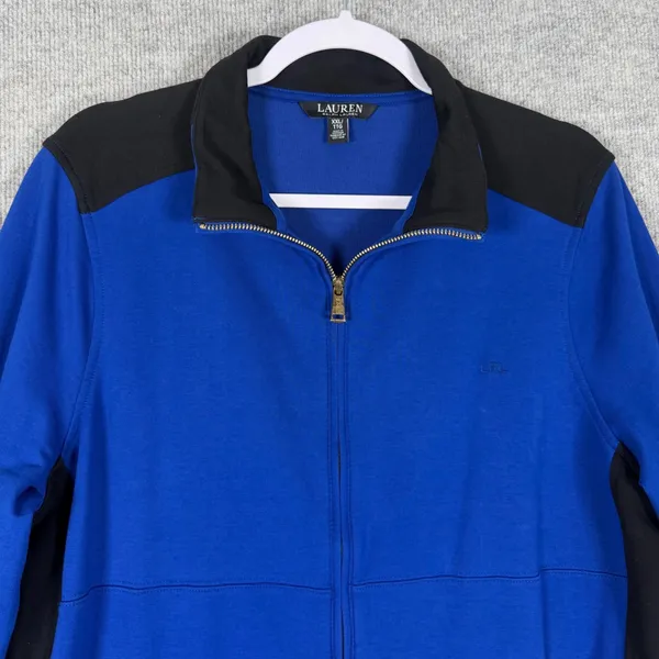 Lauren Ralph Lauren Size-XXL Women Jacket Royal Blue Black Full Zip Track - Image 4