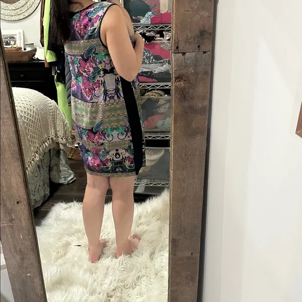 Anthropologie Kachel silk floral sleeveless dress size 12 - Image 4