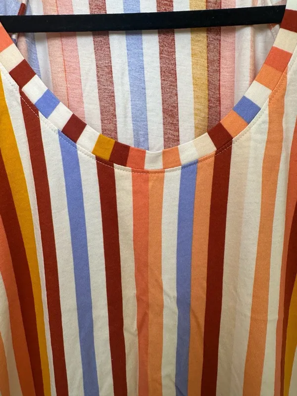 Loft Outlet Striped Flutter Sleeve Top Size L Multicolored Size L - Image 4