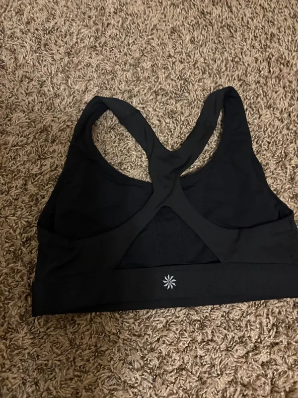 Athleta Ultimate Bra A-C Size XS Solid Black No Pads Pullover Polyester Spandex - Image 2