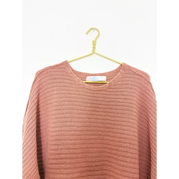 Free People Beach Imogene Oversized Knit Tunic‎ Sweater Top Size Medium Salmon - Image 5