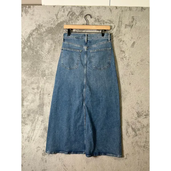 GAP Denim Maxi‎ Skirt Medium Wash Front Slit Casual Minimalist Y2K Chic 2/26 New - Image 6
