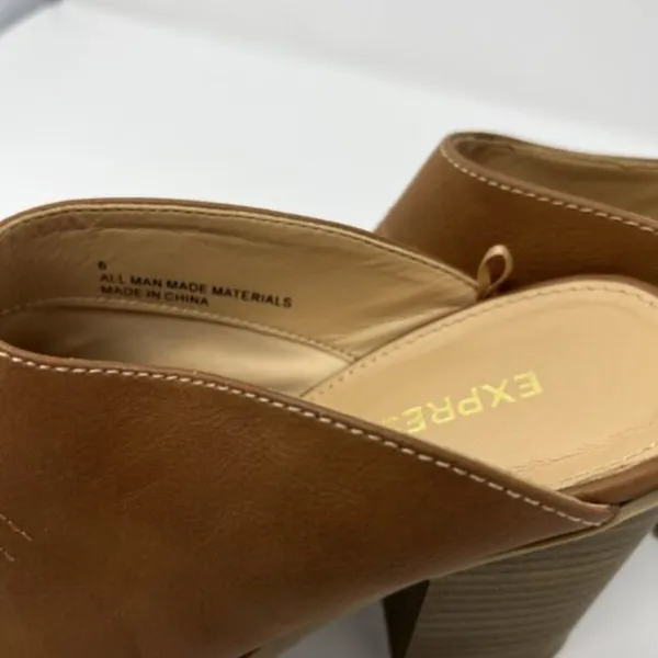 Express Womens heeled‎ Mules Brown Sz 6 - Image 4