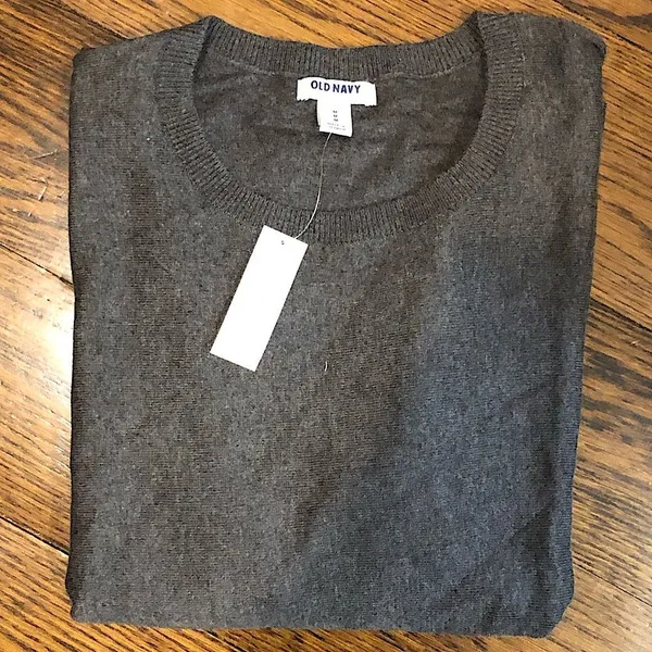 Women’s Charcoal Grey Flat Knit Ribbed Elbow Sleeve Sweater Sz Medium NWT - Image 2