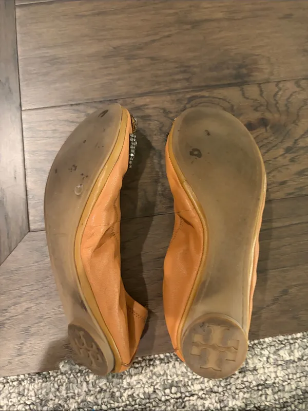 Tory Burch Eddie Camel Ballet Flats Sz 7.5 - Image 8