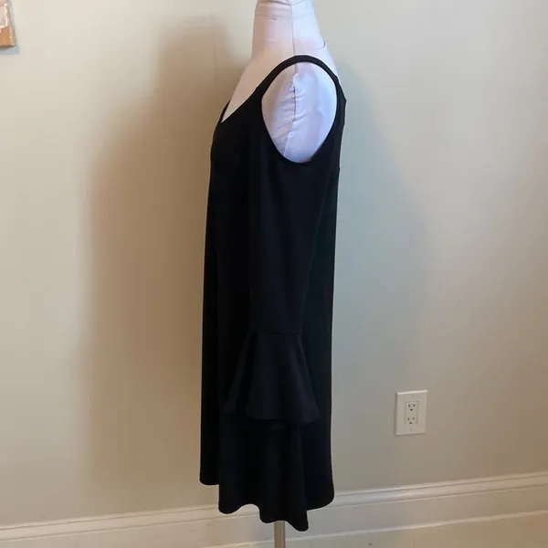 Karen Kane Black Bell Sleeve Cold Shoulder Dress - Image 4