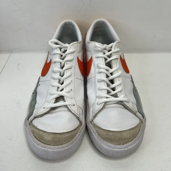 Nike Size 10 Blazer‎ Sneakers 77 Low White Orange Leather Retro 2021 DC4769-105 - Image 5