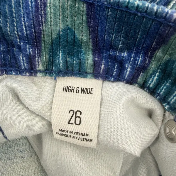 BDG Urban Outfitters High & Wide Blue Wave Corduroy Pants size 26 Y2K - Image 6