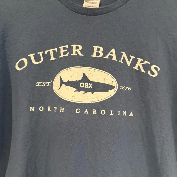 Blue Outer Banks Graphic Tee Size M - Image 2