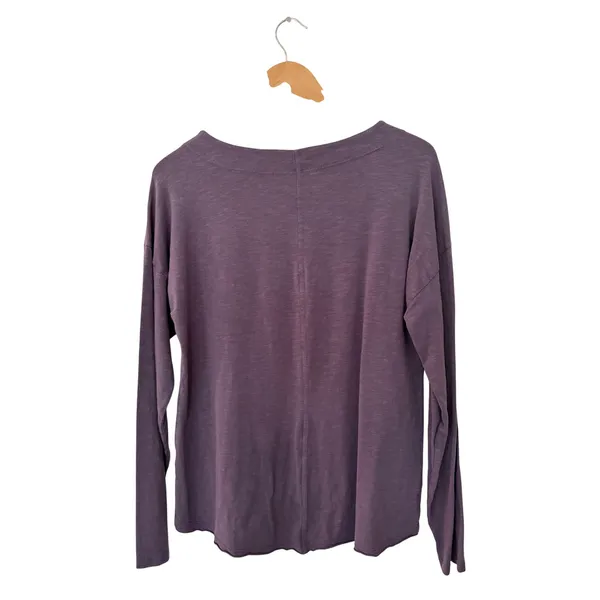 Wearables Long Sleeve Top Women Small Purple Excellent Slub Knit Boat Neck - Image 4
