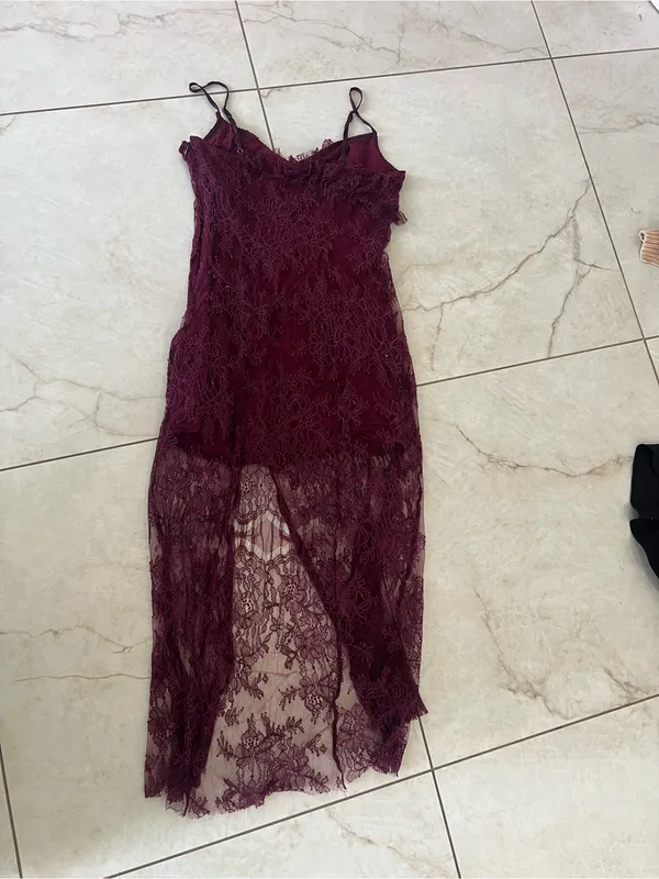 Urban Outfitters Burgundy Lace Mini Dress Size Large - Image 6