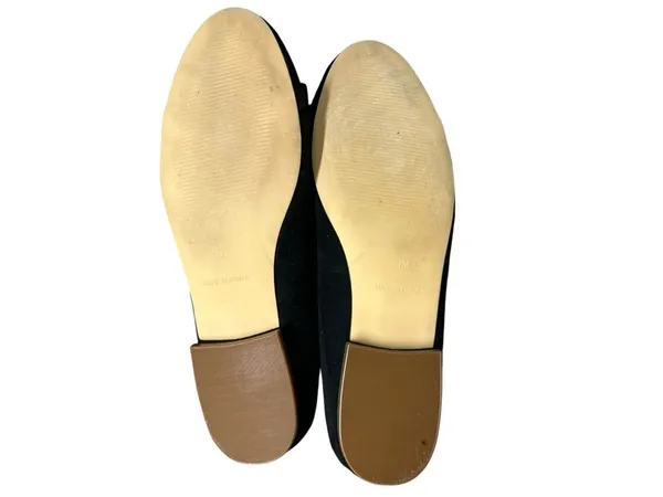 Talbots Black Suede Ballet Flats Gold Hardware Women’s Size 7M Comfort - Image 4