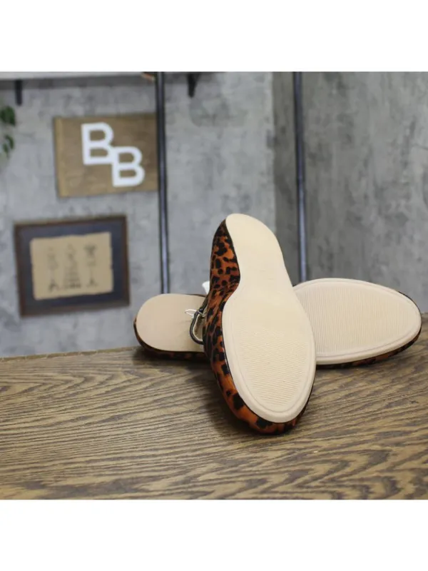 NWT A New Day Tasmin Velvet Mary Jane Flats 94568234 Leopard Brown Multi 11M - Image 6