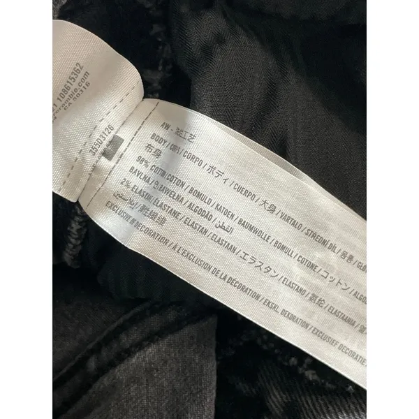 Hollister Curvy High Rise Women's Black Washed Cropped Mom Denim Jeans Size 5S - Image 6