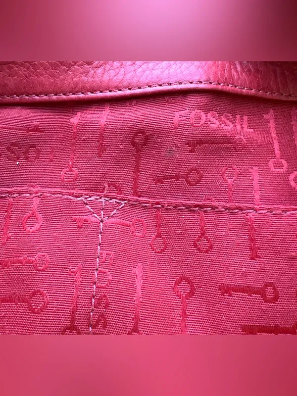 Fossil Maddox Genuine Leather 1954 Red Crossbody Handbag Satchel Purse ZB5032 - Image 13
