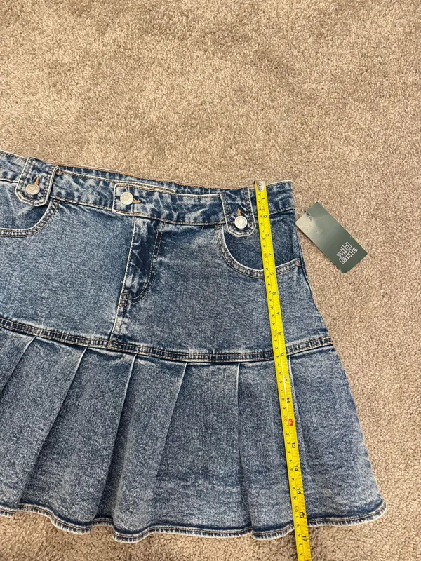 Wild Fable Blue Jean Skater Skirt Size 10 - Image 5
