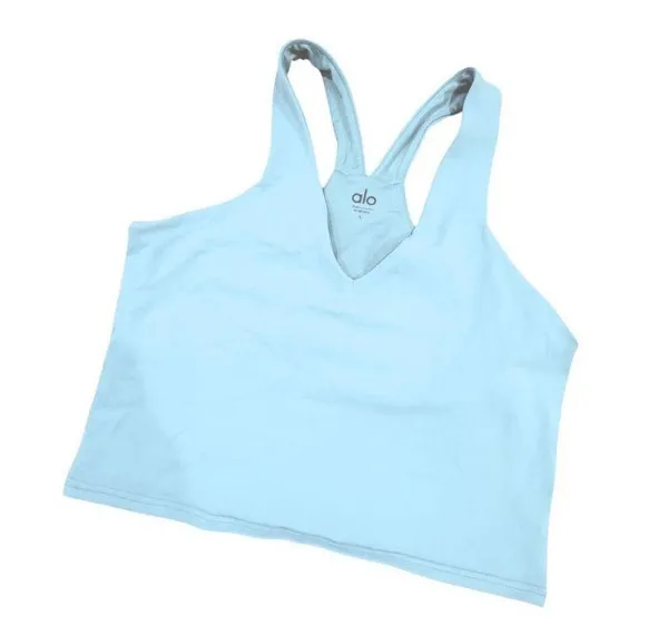 ALO Yoga Real Bra — Tank Sports Bra Athleisure Top Sky Blue - Image 3