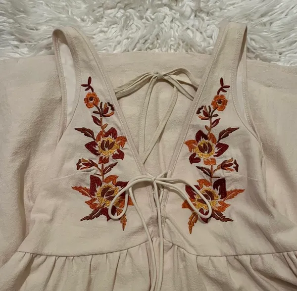 🍁 Autumn Dress! White Size M - Image 2