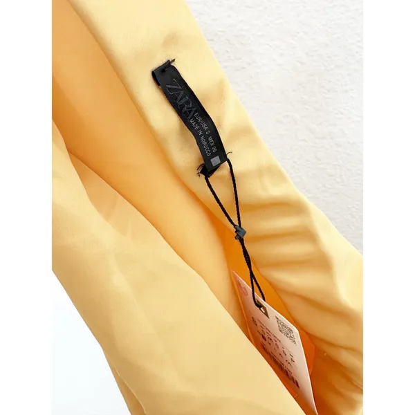 NWT Zara Yellow Marigold Satin Midi Skirt Size Small Pullon Bias Cut 8160/399 - Image 6