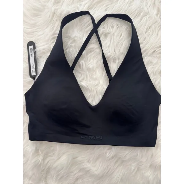 Nike Skims Shine V-Neck Bra Obsidian Small - Image 5