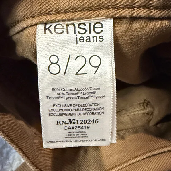 Kensie- Brown Wide Leg Cargo Style Pants Large Front Pockets Casual- Size 8 - Image 4