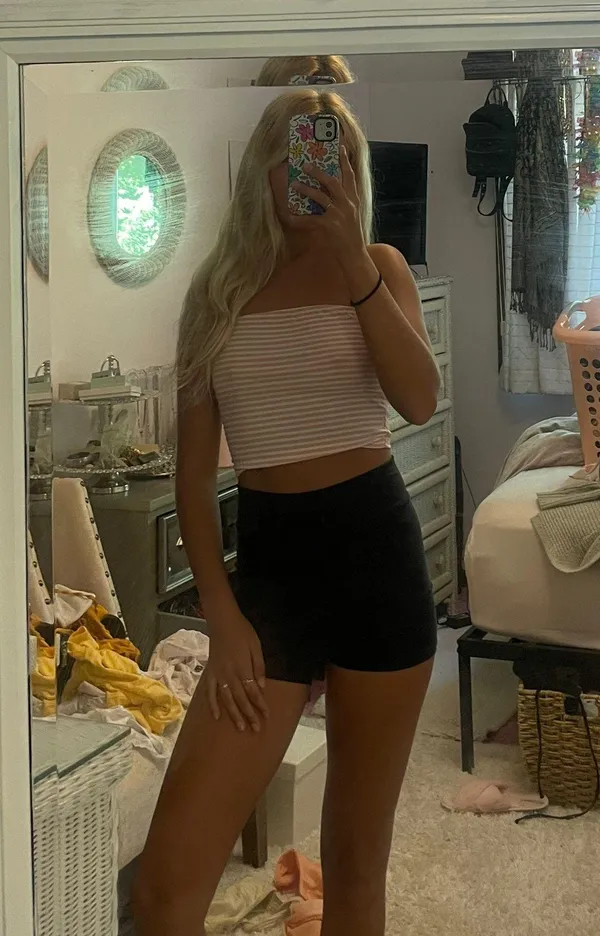 Striped Strapless Crop Multi - Image 2