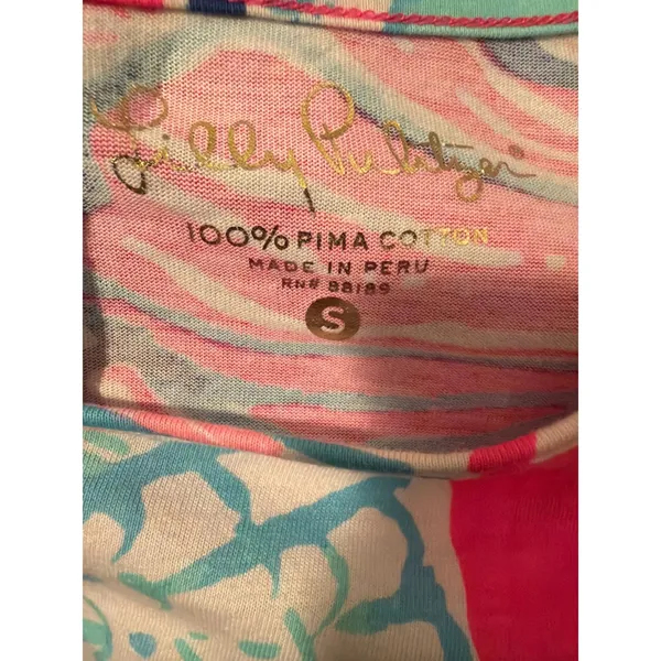 Lilly Pulitzer‎ Pink Floral Pima Cotton Boat Neck Sheath Dress Womens Small - Image 4