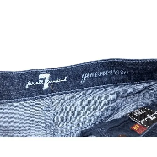 7‎ For All Mankind 7FAM Gwenevere Dark Wash Skinny Jeans Size 24 - Image 6
