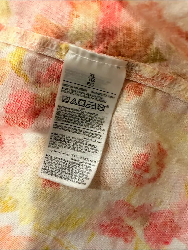 Old Navy Size XL Floral Linen Blend Smocked Back Adjustable Strap Mini Dress - Image 13
