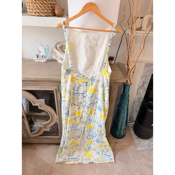 Sugarlips Maxi Dress Womens White Yellow Lemon Print XL - Image 6
