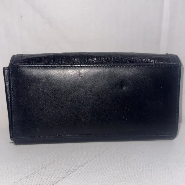 VTG Y2K Chunky Chain Brighton Black Equestrian Coastal Cowgirl Leather Wallet‎ - Image 3