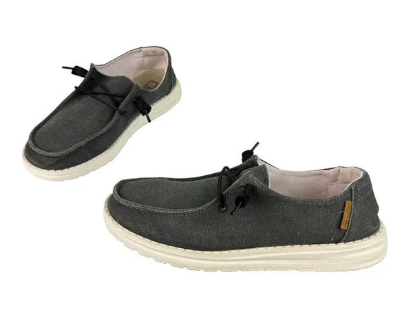 Hey Dude Wendy Chambray Moccasin Slip On Shoe Sz 7 Dark Grey Black - Image 5