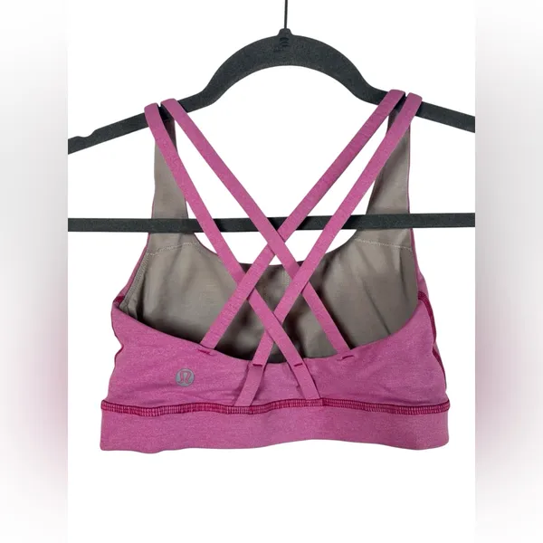 Lululemon Energy Bra Medium Support B–D Cups Pink Size 2 Strappy Back Sports Bra - Image 4