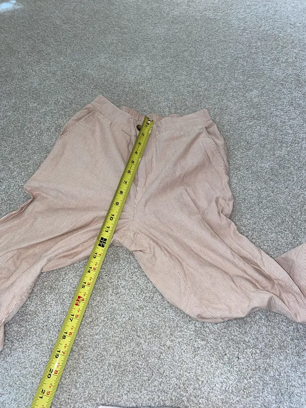 Forever 21 Pinstripe Tan & White Pants - Image 7