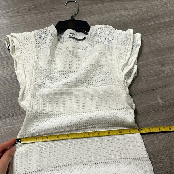 Zara crochet mesh white dress - Image 9