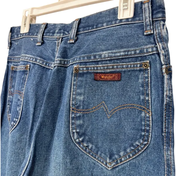 Vintage Wrangler Blue Jeans Straight Leg Size 16 Misses - Image 10