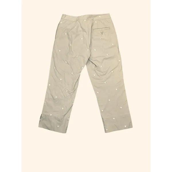 Lizgolf Cathren Cropped Pants‎ Women's 4 Khaki Floral Embroidered Cotton - Image 7