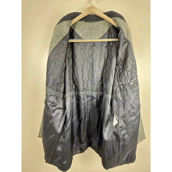 Vintage Marcona Women’s Wool & Alpaca Overcoat Gray with Green Cuffs Size 12 - Image 3