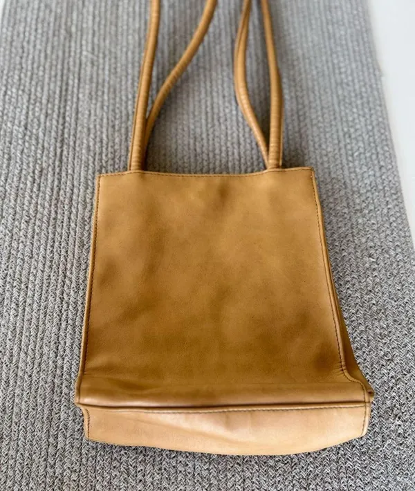 Vintage 90’s Y2K Tan Brown Patchwork Rectangular Shoulder Bag - Image 5