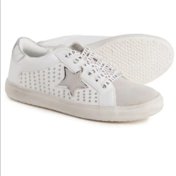 NEW Amalfi Stud and Star Sneakers Leather Suede Leather Lace Up Logo 7.5 - Image 3
