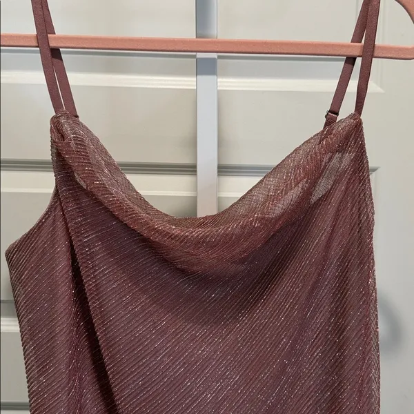 Bebe Blush Pink Cowl Neck Midi Dress XL NWT Coquette Old Money Romantic Feminine - Image 4