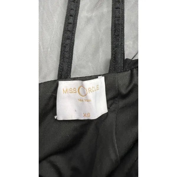 Miss Circle Priya Black Draping Corset High Slit Velvet Gown - Image 3