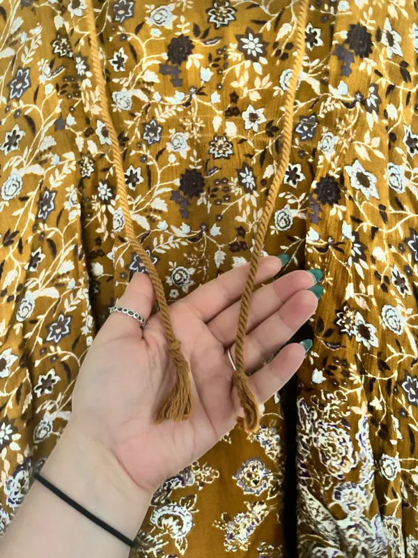 Free People Mustad Yellow Long Sleeve floral dress - Image 3