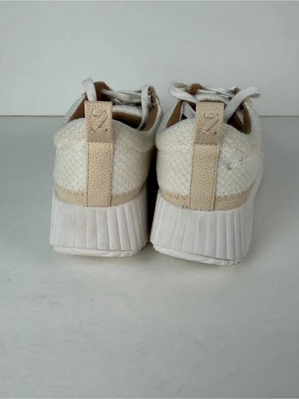 Zodiac Women’s Platform Sneakers Size 5.5 Ivory Beige Lace Up Casual Shoes - Image 4