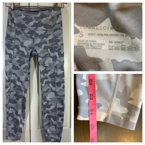 Yogalicious Lux Camo Leggings High Waist Pockets Athleisure Activewear‎ Size S - Image 9