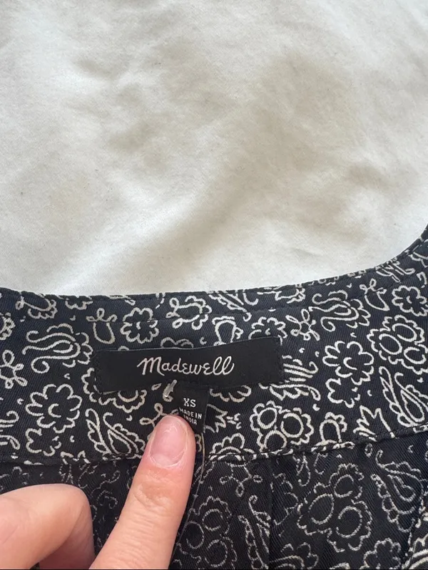 Madewell Black and White Floral Button-Front Blouse - Image 2