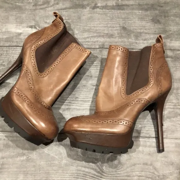 Sam Edelman Verina Oxford Platform Lug Sole Ankle Boots - Brown - Image 3