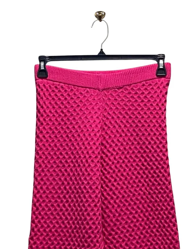 Storia Diamond Sweater Wide Leg Pants Hot Pink Size M NWT Minimalist Spring Cute - Image 5