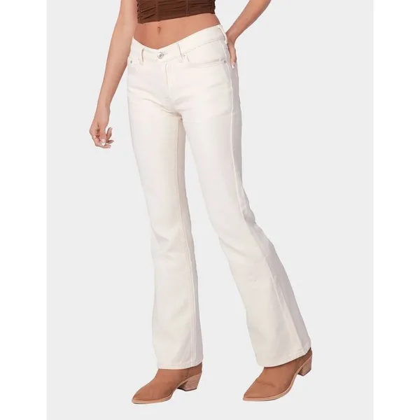 ✨EDIKTED Jayda Low Rise Beige Sz Medium Jeans✨ - Image 3